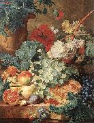 Jan van Huijsum Still life with flowers and fruit. France oil painting artist